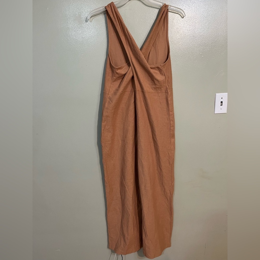 ASOS Women's Rusty Jumpsuit with Button Detail Wide Leg 100% Cotton Crop 8 NWT - Picture 2 of 15